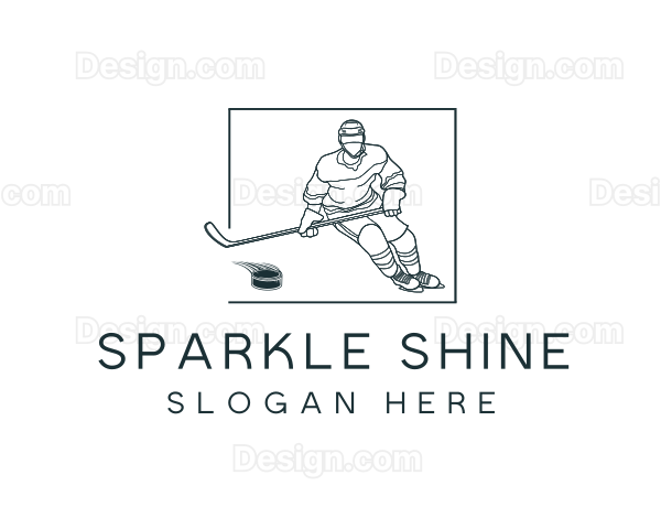 Hockey Player Tournament Logo