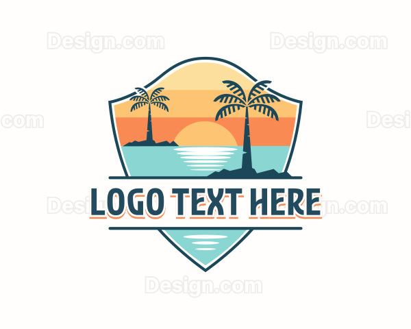 Tourism Beach Vacation Logo