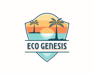 Tourism Beach Vacation Logo