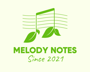 Green Note Leaf  logo design