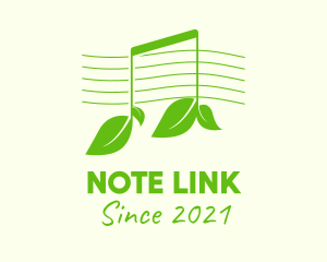 Green Note Leaf  logo design