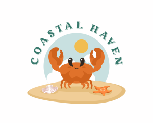 Cute Crab Cartoon logo