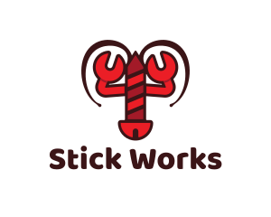 Lobster Wrench Screw logo design