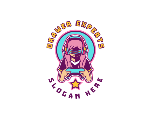 Virtual Woman Gamer Logo