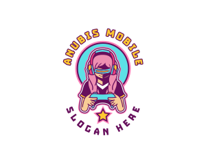 Virtual Woman Gamer logo design