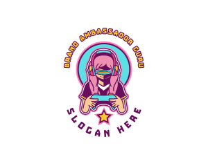 Virtual Woman Gamer logo design