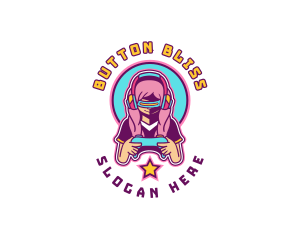 Virtual Woman Gamer logo design