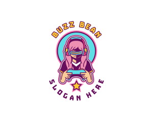 Virtual Woman Gamer logo design