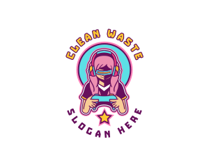 Virtual Woman Gamer logo design