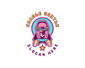 Virtual Woman Gamer logo design