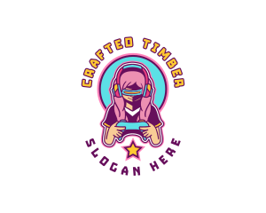 Virtual Woman Gamer logo design