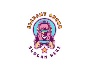 Virtual Woman Gamer logo design