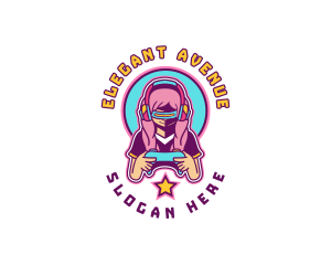 Virtual Woman Gamer logo design