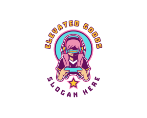 Virtual Woman Gamer logo design