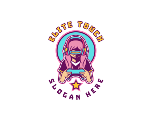 Virtual Woman Gamer logo design