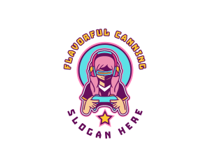 Virtual Woman Gamer logo design