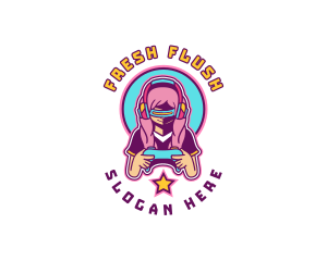 Virtual Woman Gamer logo design