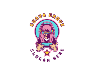 Virtual Woman Gamer logo design