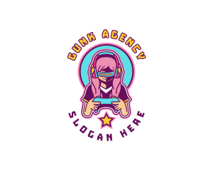 Virtual Woman Gamer logo design