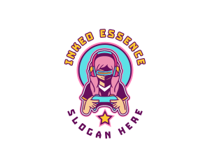 Virtual Woman Gamer logo design