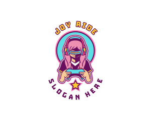 Virtual Woman Gamer logo design