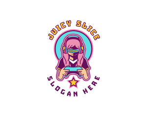 Virtual Woman Gamer logo design