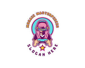 Virtual Woman Gamer logo design