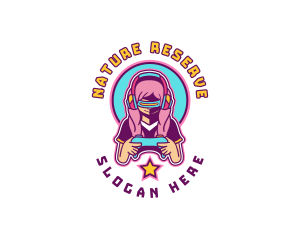 Virtual Woman Gamer logo design