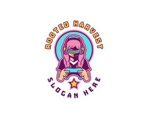 Virtual Woman Gamer logo design