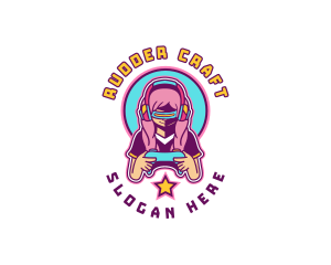 Virtual Woman Gamer logo design