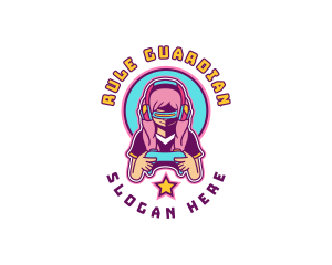 Virtual Woman Gamer logo design