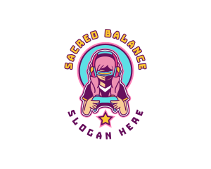 Virtual Woman Gamer logo design