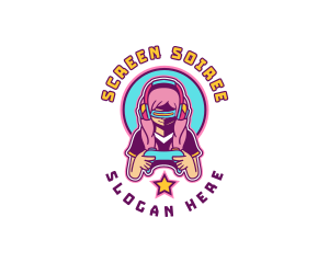 Virtual Woman Gamer logo design