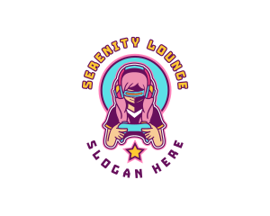 Virtual Woman Gamer logo design