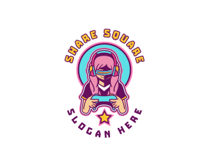 Virtual Woman Gamer logo design