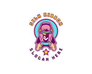 Virtual Woman Gamer logo design