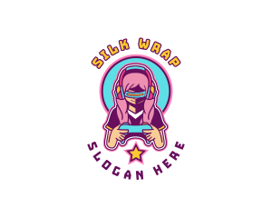 Virtual Woman Gamer logo design