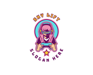 Virtual Woman Gamer logo design