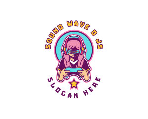 Virtual Woman Gamer logo design