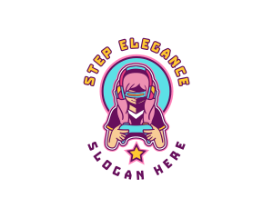 Virtual Woman Gamer logo design