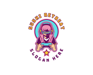 Virtual Woman Gamer logo design