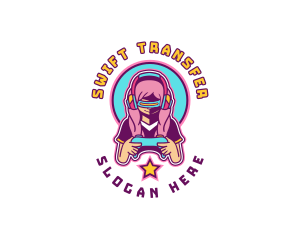 Virtual Woman Gamer logo design