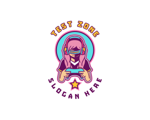 Virtual Woman Gamer logo design