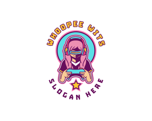 Virtual Woman Gamer logo design