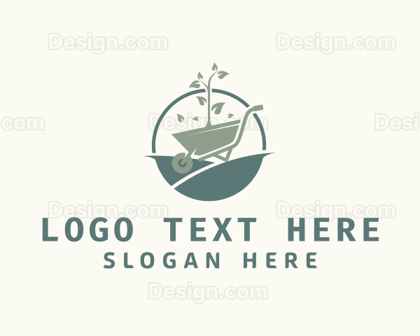 Wheelbarrow Garden Plant Logo