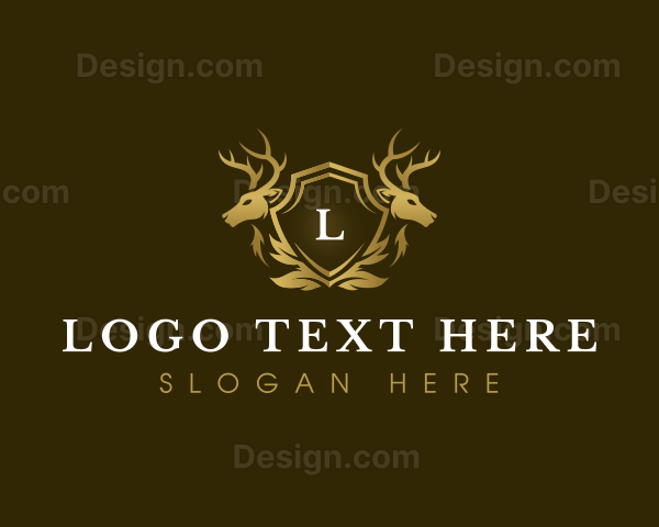 Shield Deer Antler Logo