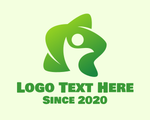 Twitter - Green Star Human logo design
