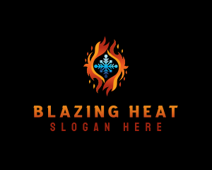 Heat Cooling HVAC logo design