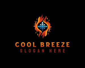 Heat Cooling HVAC logo design