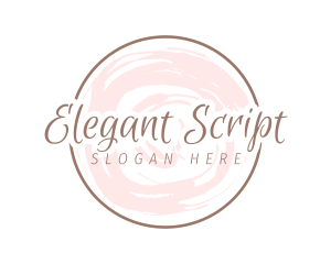 Round Script Watercolor logo design